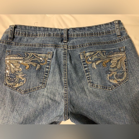 ROZ & ALI WOMEN'S JEANS BLUE SIZE 8 AVERAGE DENIM CASUAL PANTS STRETCH STRAIGHT - Picture 11 of 13